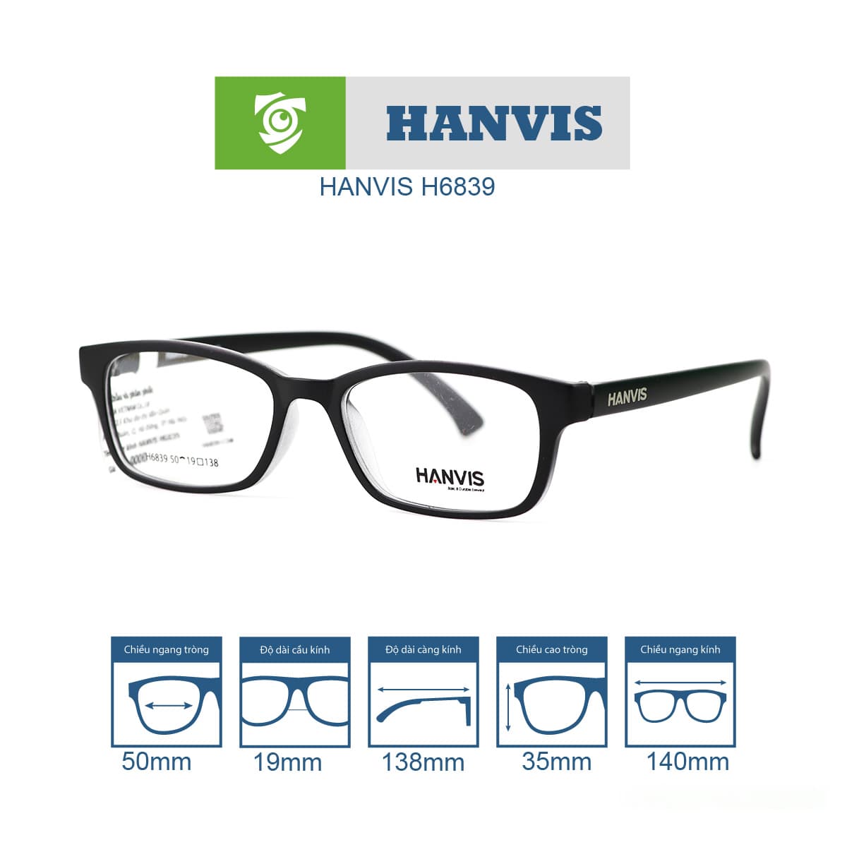 Gọng kính HANVIS H6839 - Ảnh 4
