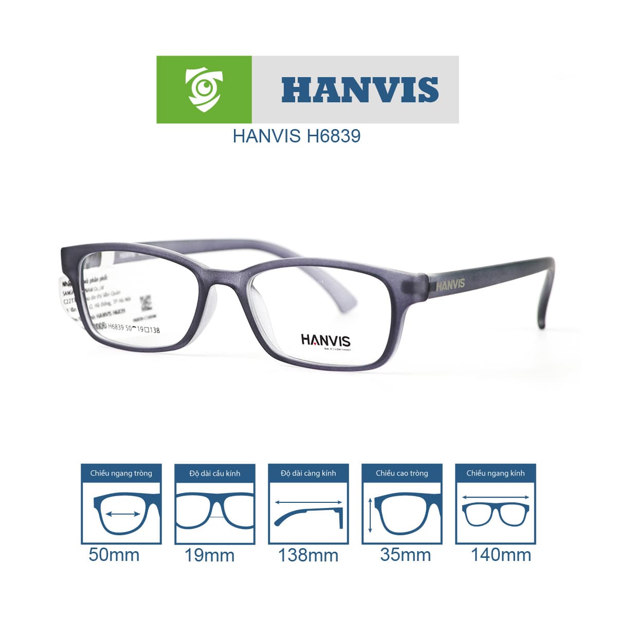 Gọng kính HANVIS H6839 - Ảnh 14