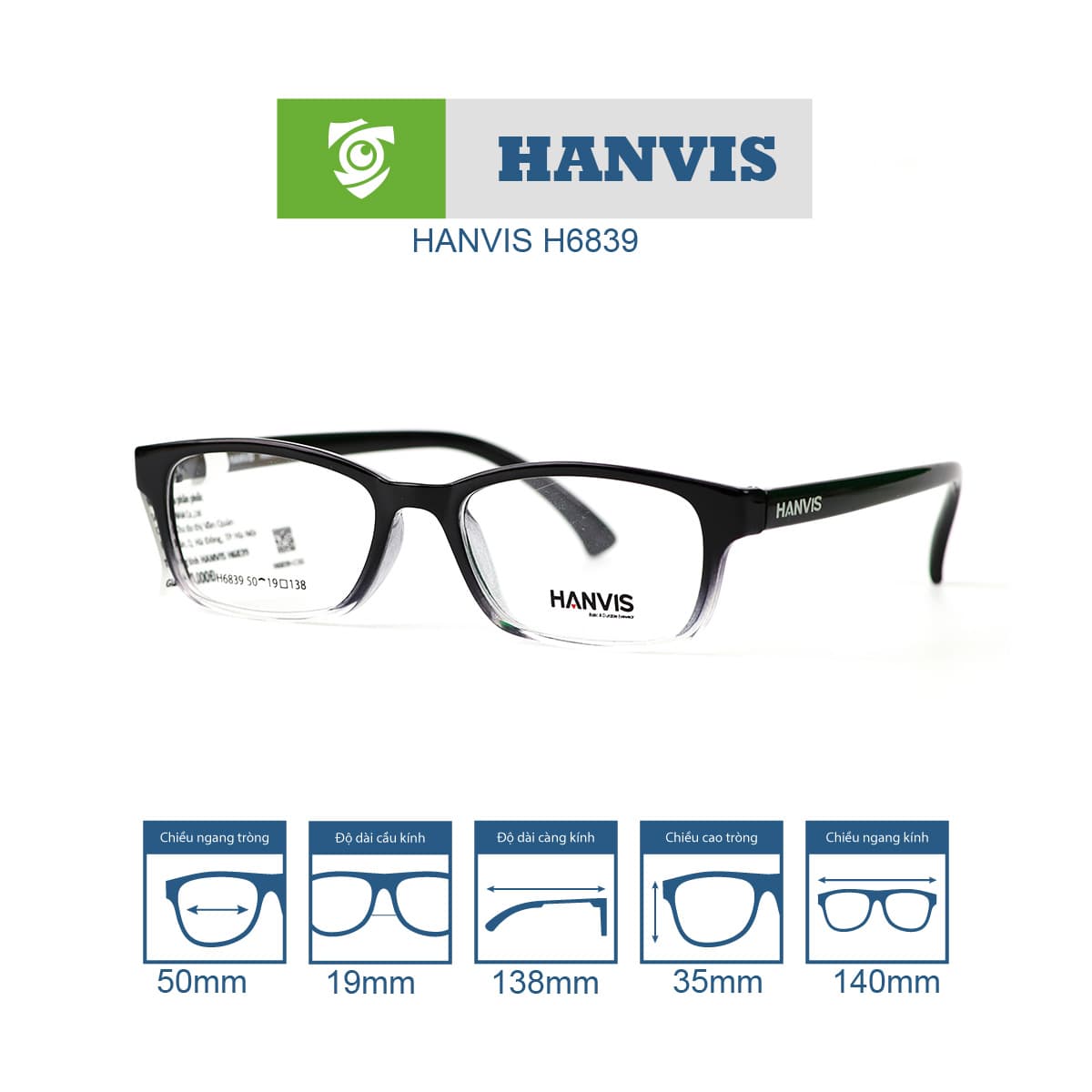 Gọng kính HANVIS H6839 - Ảnh 13