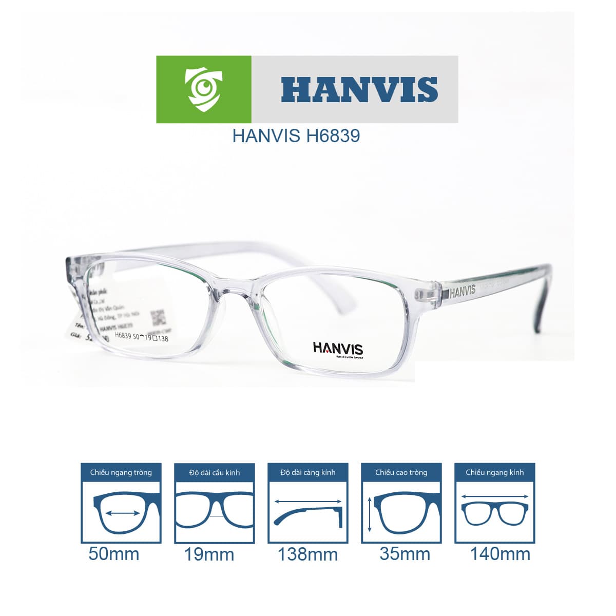 Gọng kính HANVIS H6839 - Ảnh 12