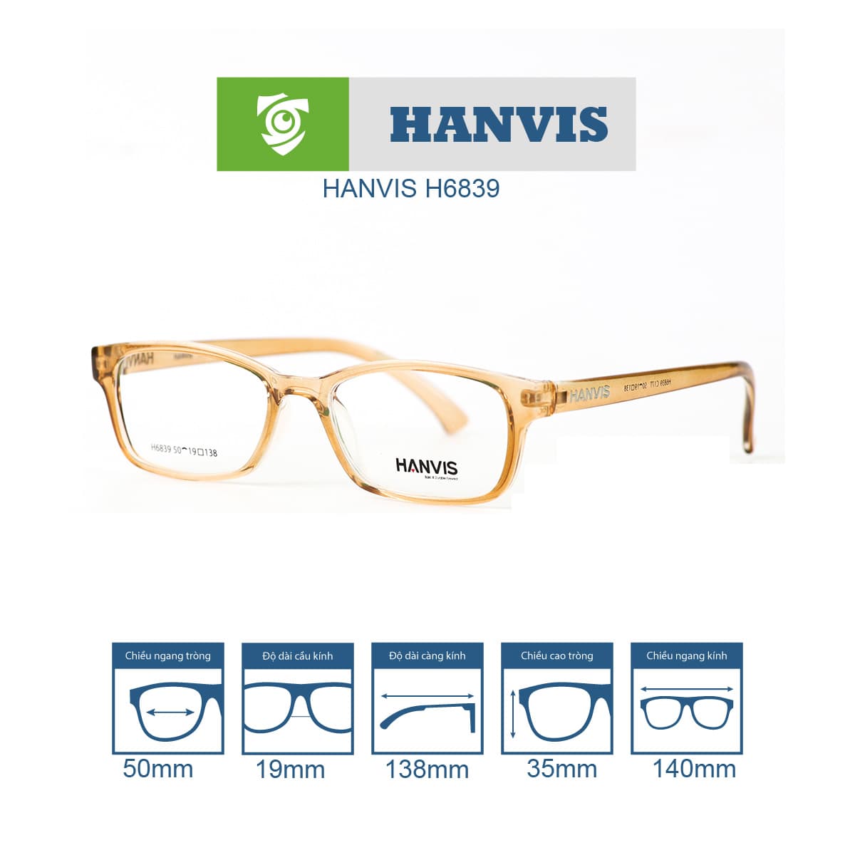 Gọng kính HANVIS H6839 - Ảnh 11