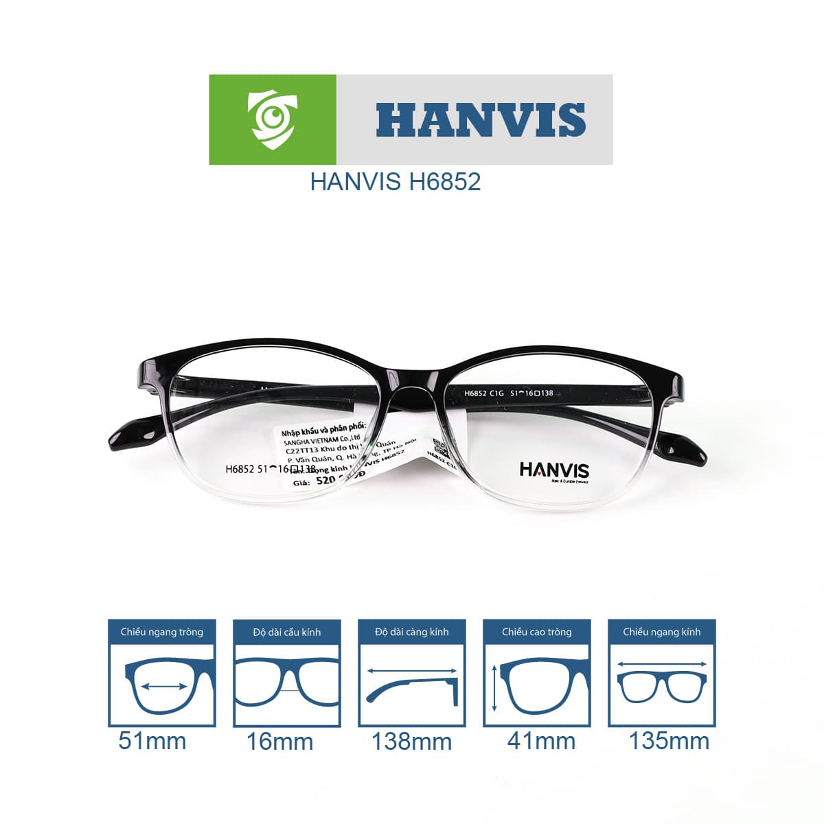 Gọng kính HANVIS H6852 - Ảnh 10