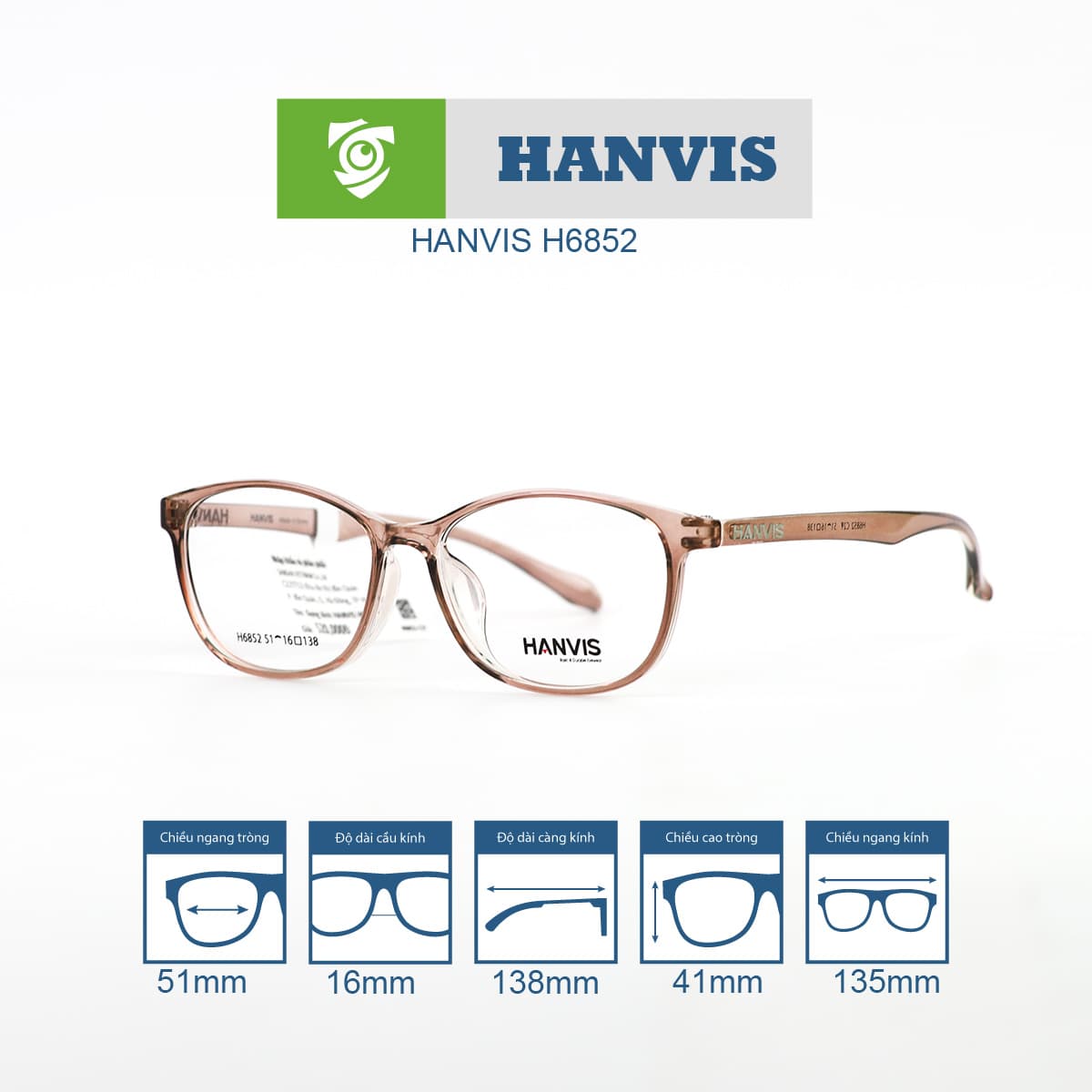 Gọng kính HANVIS H6852 - Ảnh 12