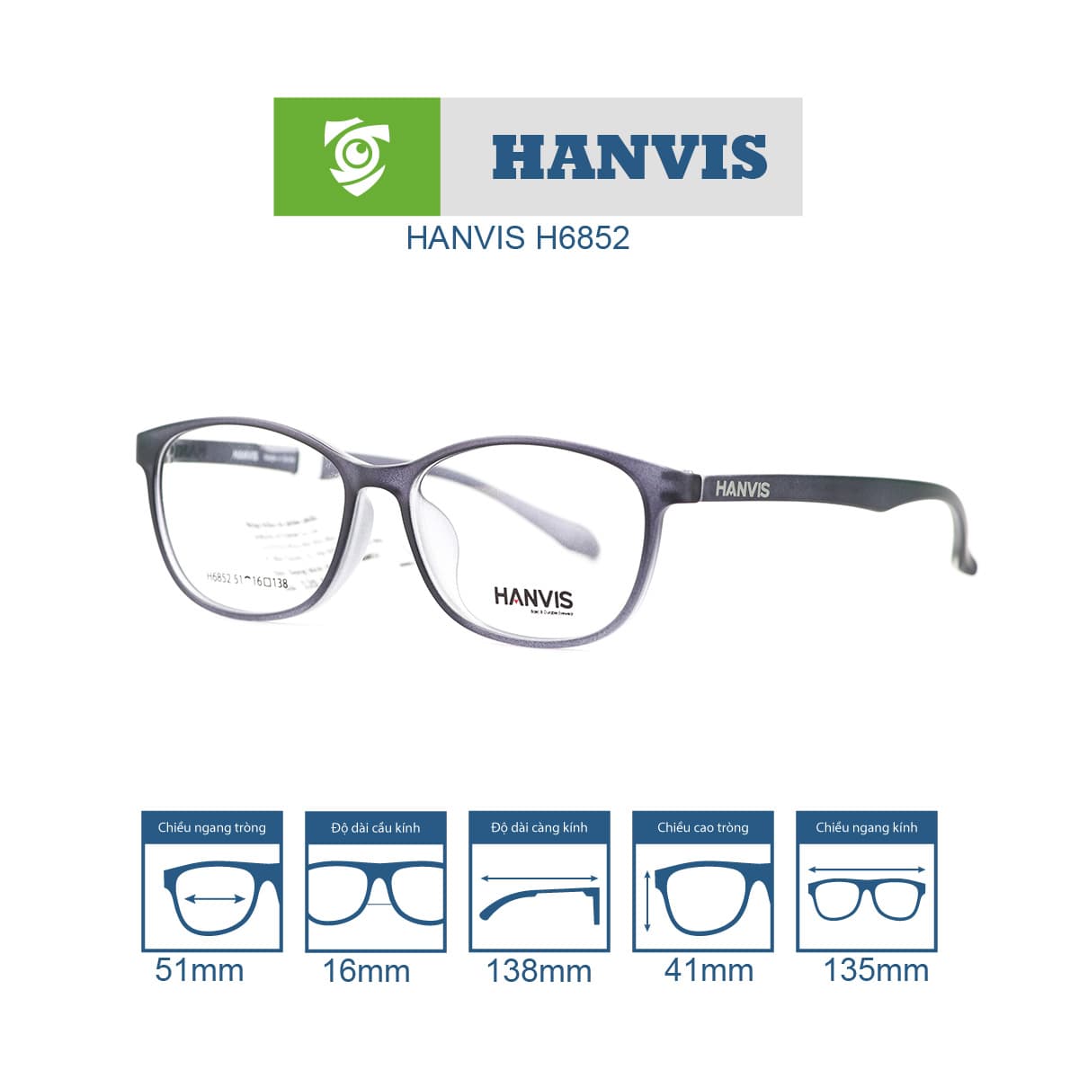 Gọng kính HANVIS H6852 - Ảnh 9