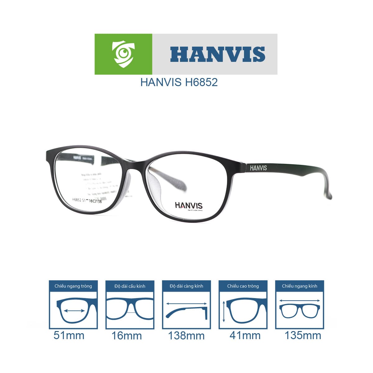 Gọng kính HANVIS H6852 - Ảnh 13
