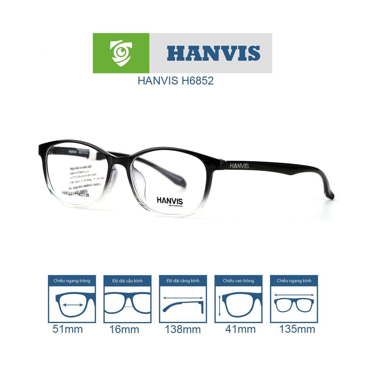 Gọng kính HANVIS H6852 - Ảnh 6