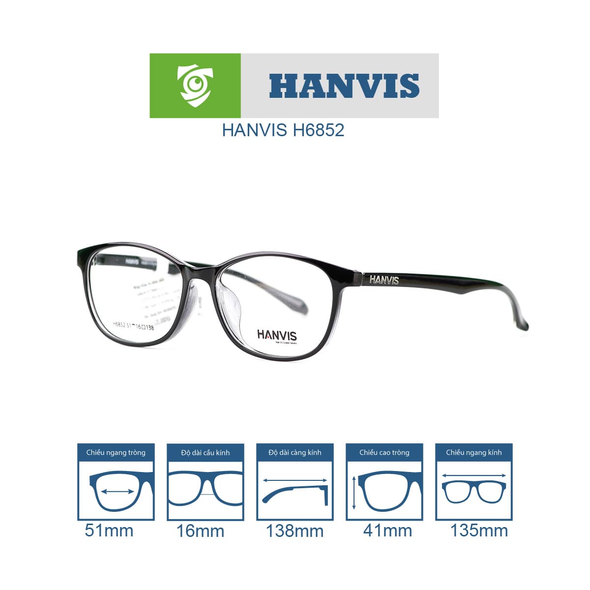 Gọng kính HANVIS H6852 - Ảnh 5