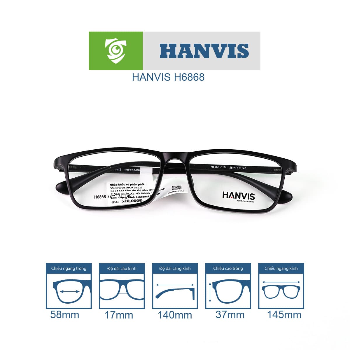 Gọng kính HANVIS H6868 - Ảnh 9