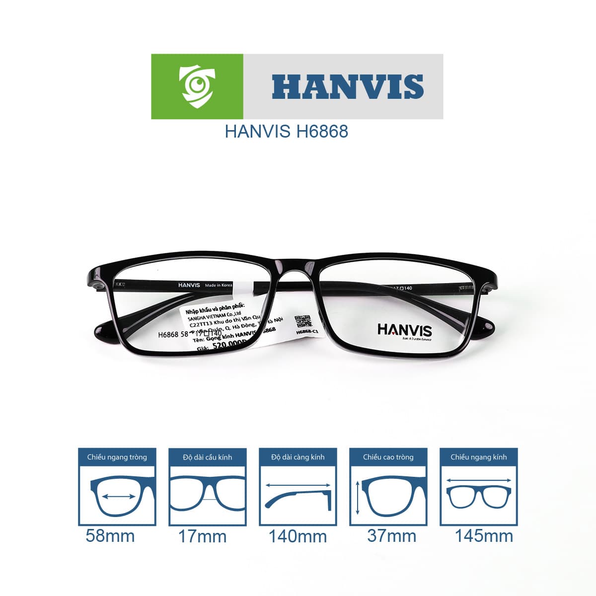 Gọng kính HANVIS H6868 - Ảnh 8