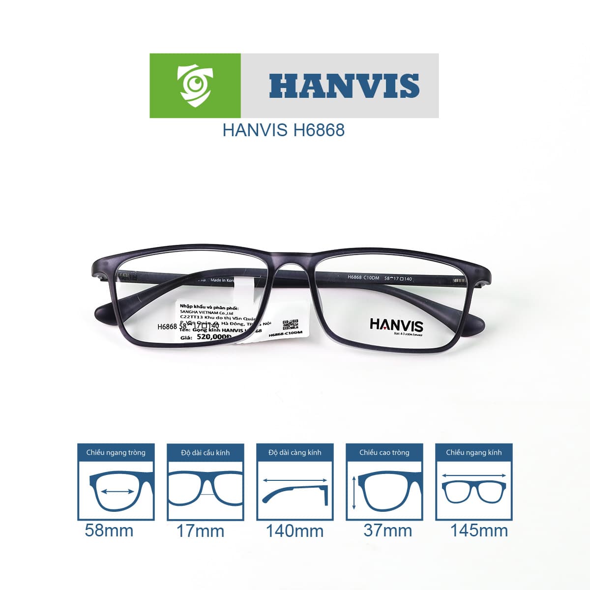 Gọng kính HANVIS H6868 - Ảnh 7
