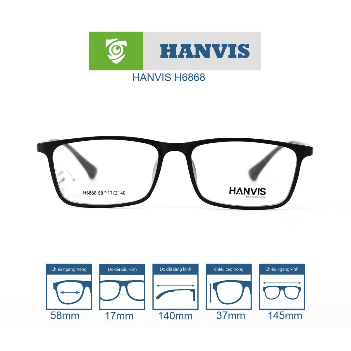 Gọng kính HANVIS H6868 - Ảnh 4