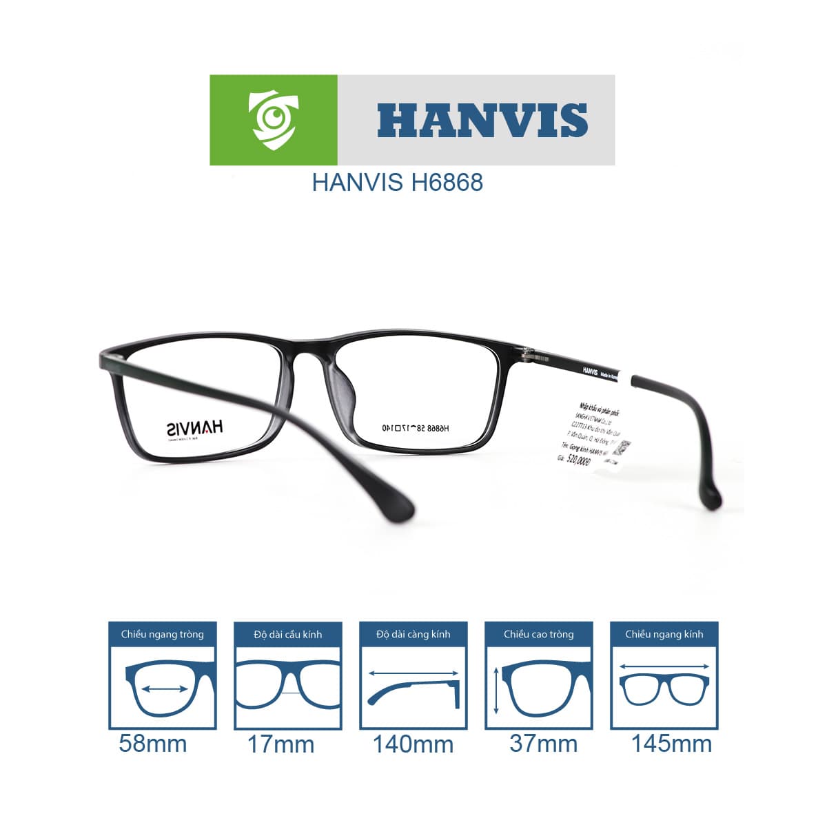 Gọng kính HANVIS H6868 - Ảnh 3