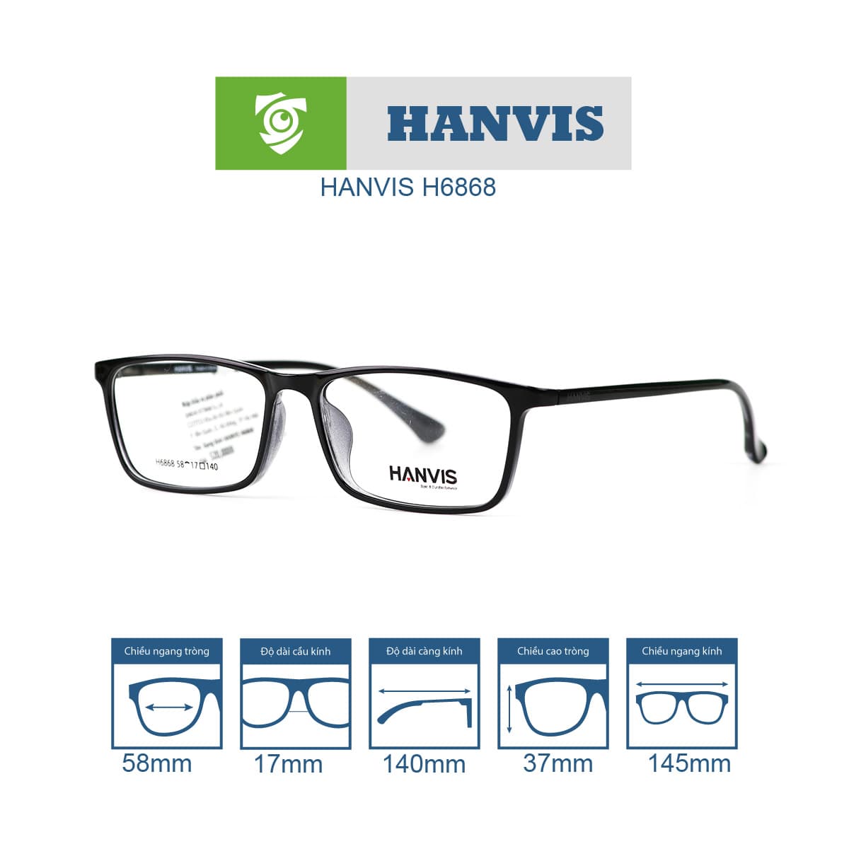 Gọng kính HANVIS H6868 - Ảnh 14
