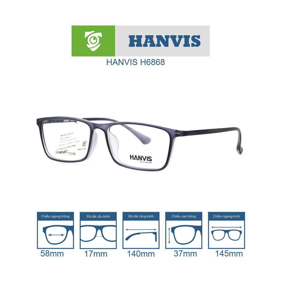 Gọng kính HANVIS H6868 - Ảnh 13