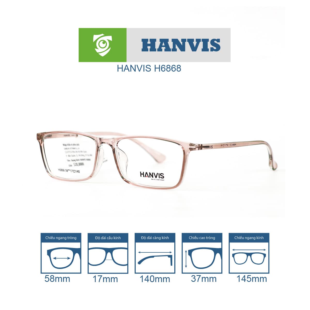 Gọng kính HANVIS H6868 - Ảnh 12