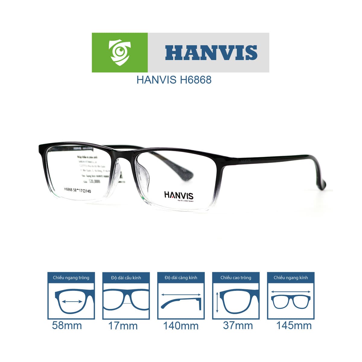 Gọng kính HANVIS H6868 - Ảnh 11