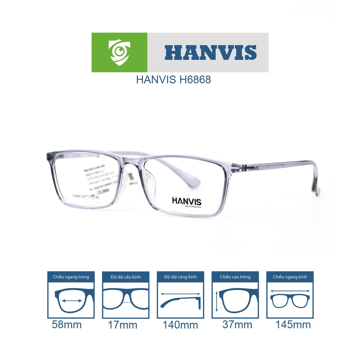 Gọng kính HANVIS H6868 - Ảnh 10