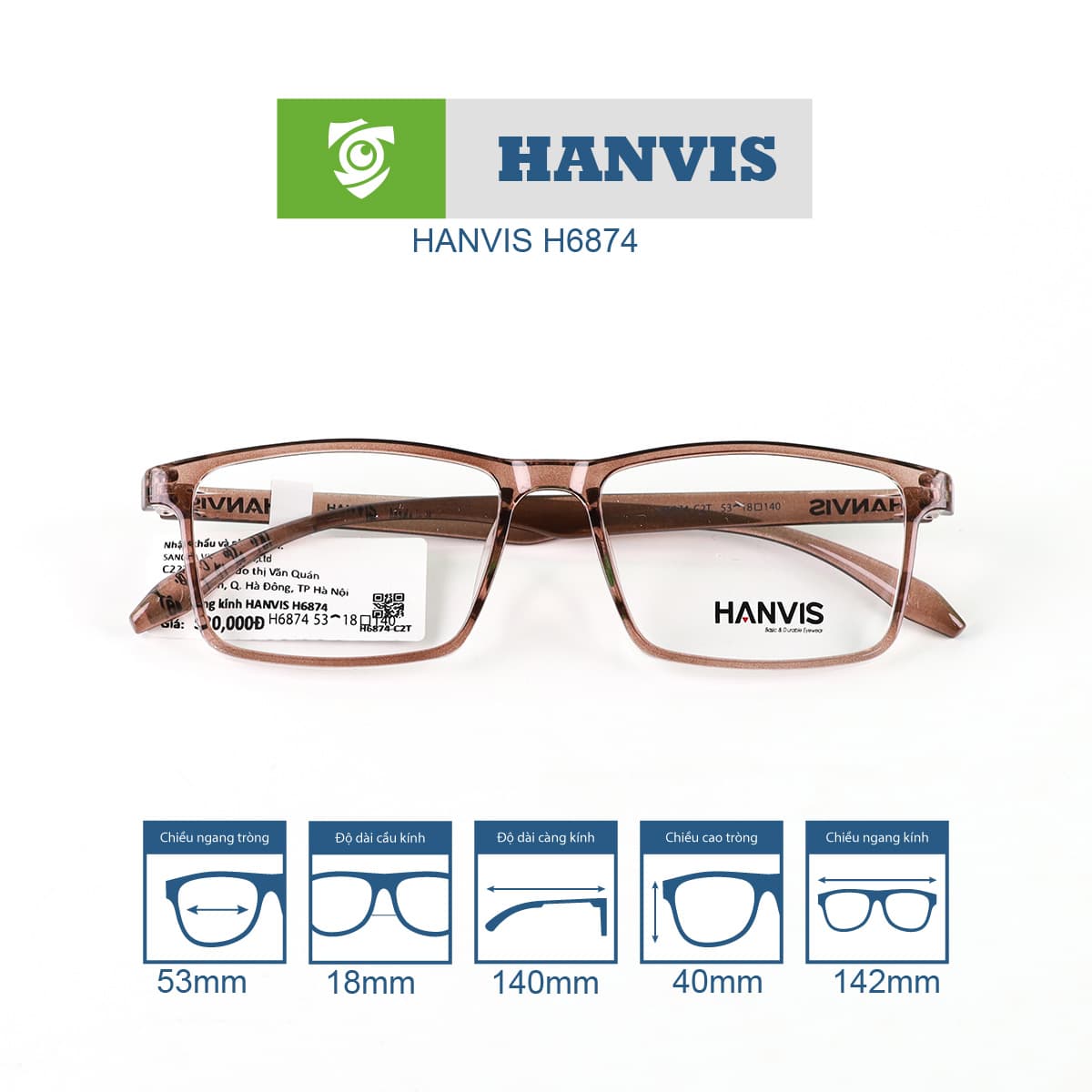 Gọng kính HANVIS H6874 - Ảnh 9