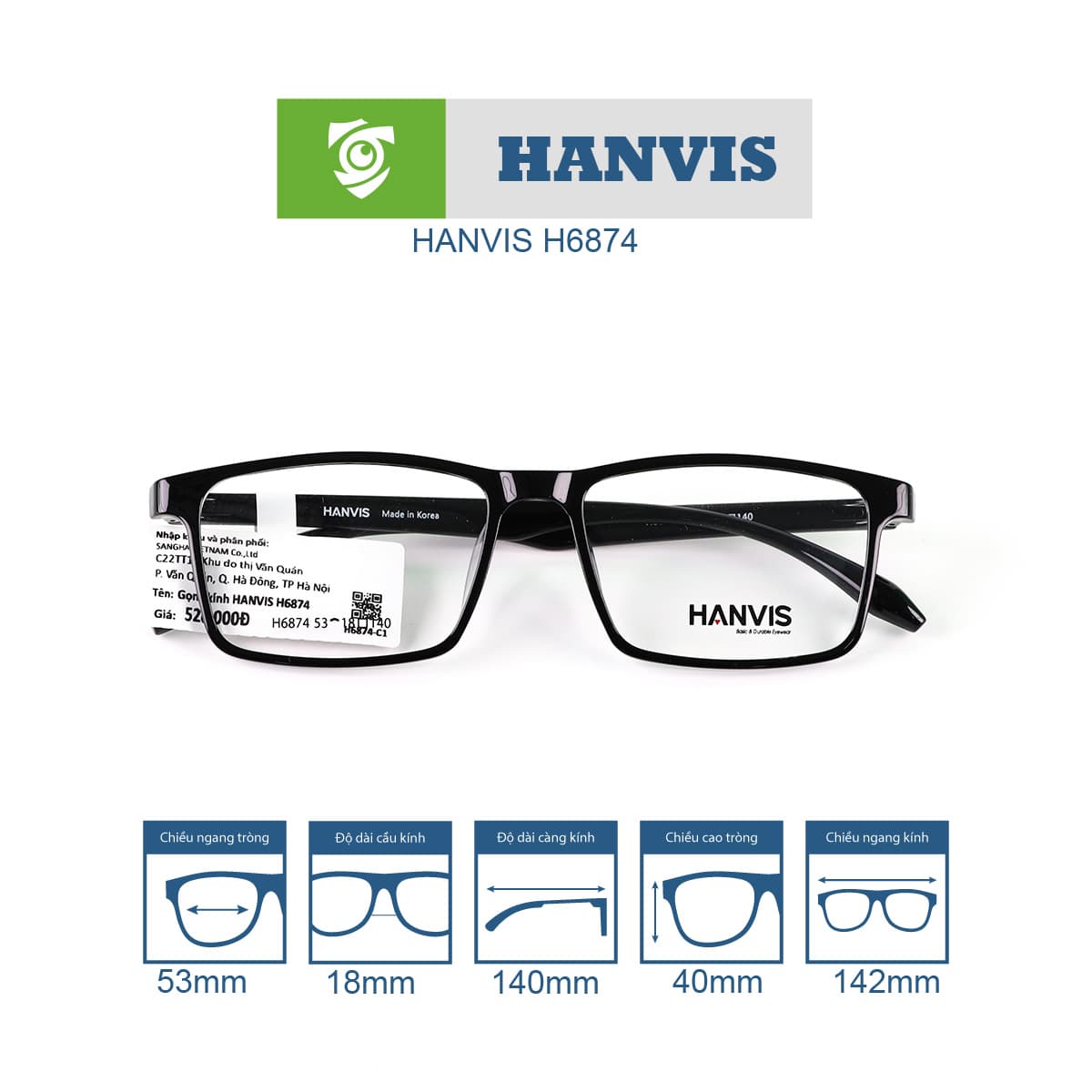 Gọng kính HANVIS H6874 - Ảnh 8