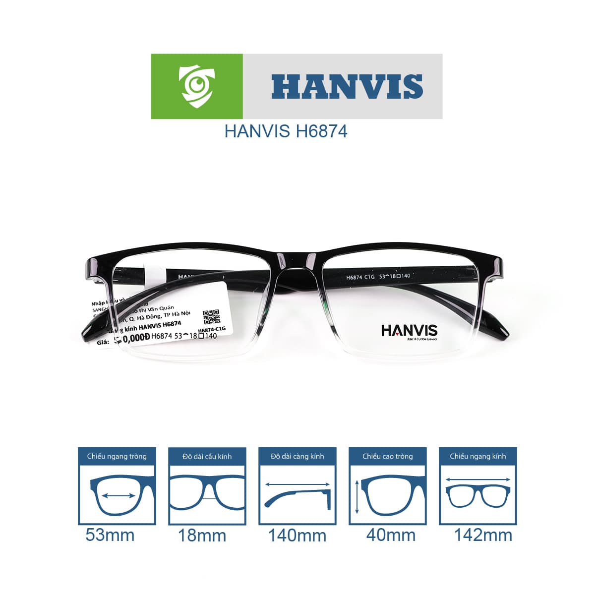 Gọng kính HANVIS H6874 - Ảnh 7