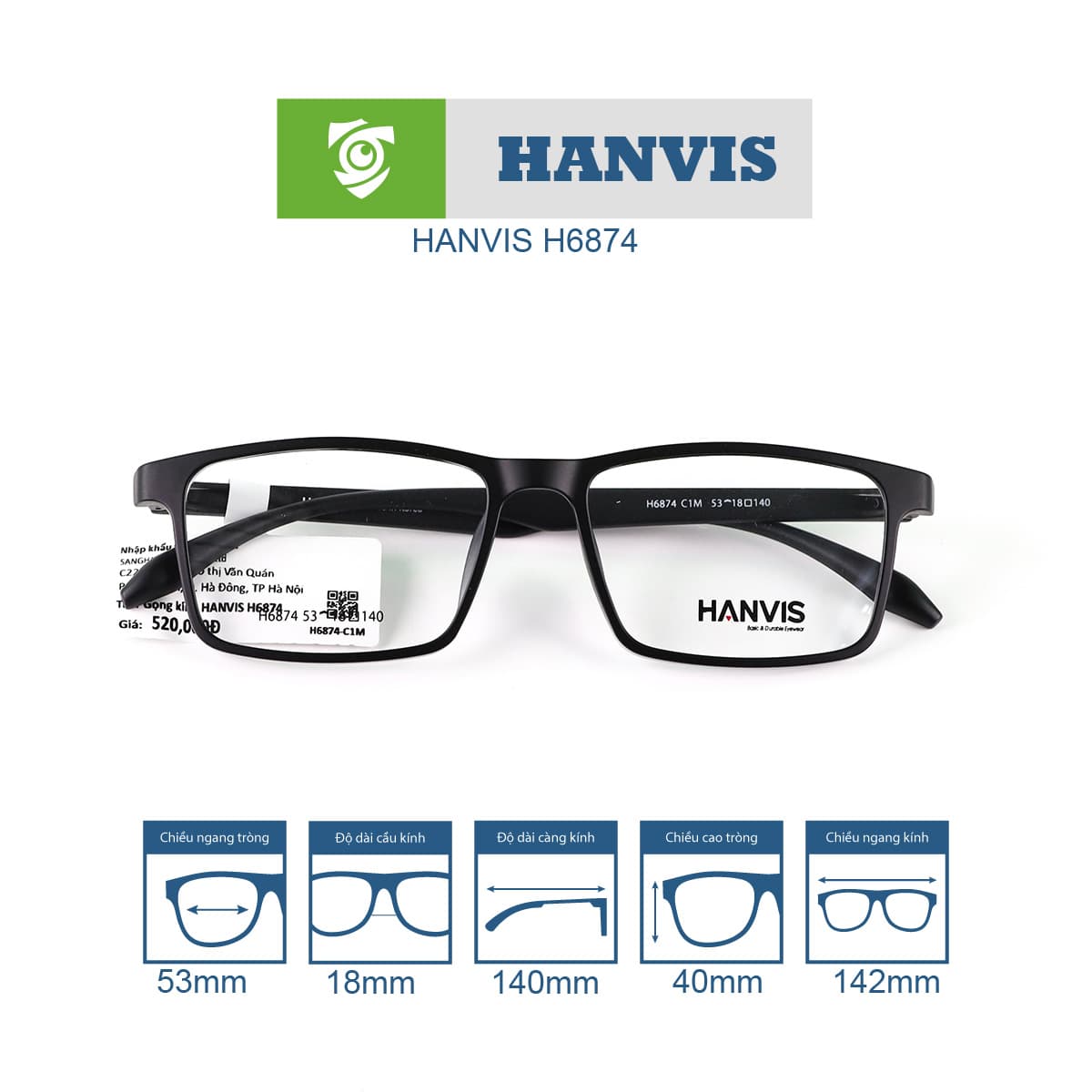 Gọng kính HANVIS H6874 - Ảnh 6