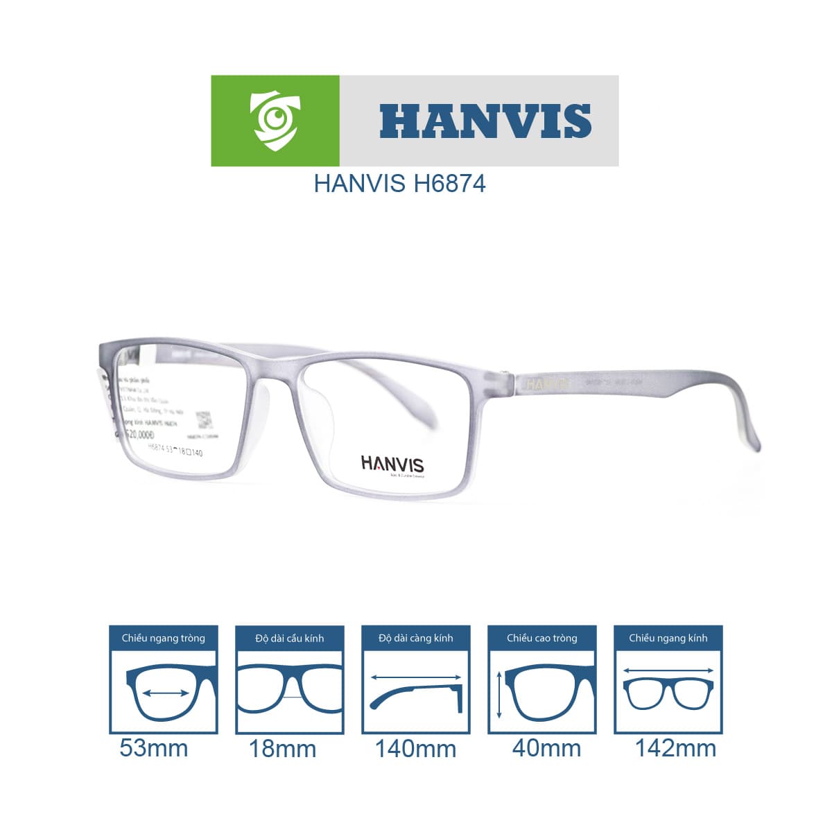 Gọng kính HANVIS H6874 - Ảnh 3