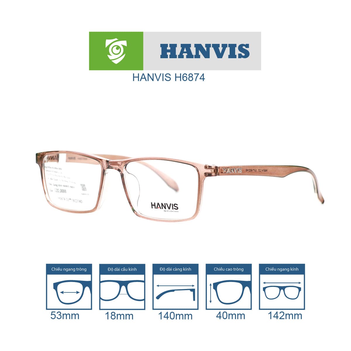 Gọng kính HANVIS H6874 - Ảnh 14