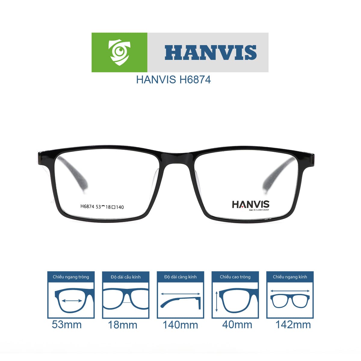 Gọng kính HANVIS H6874 - Ảnh 13