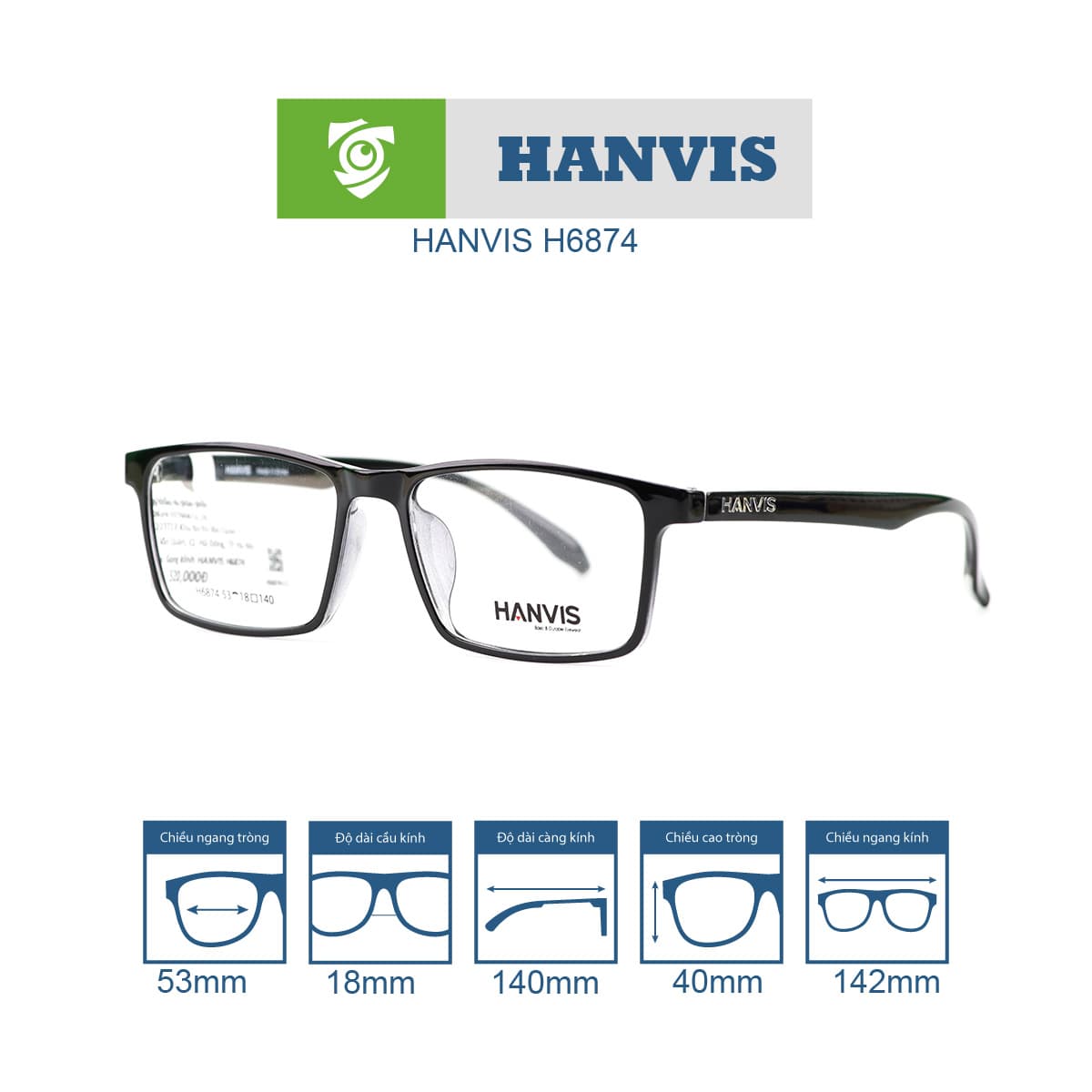 Gọng kính HANVIS H6874 - Ảnh 12