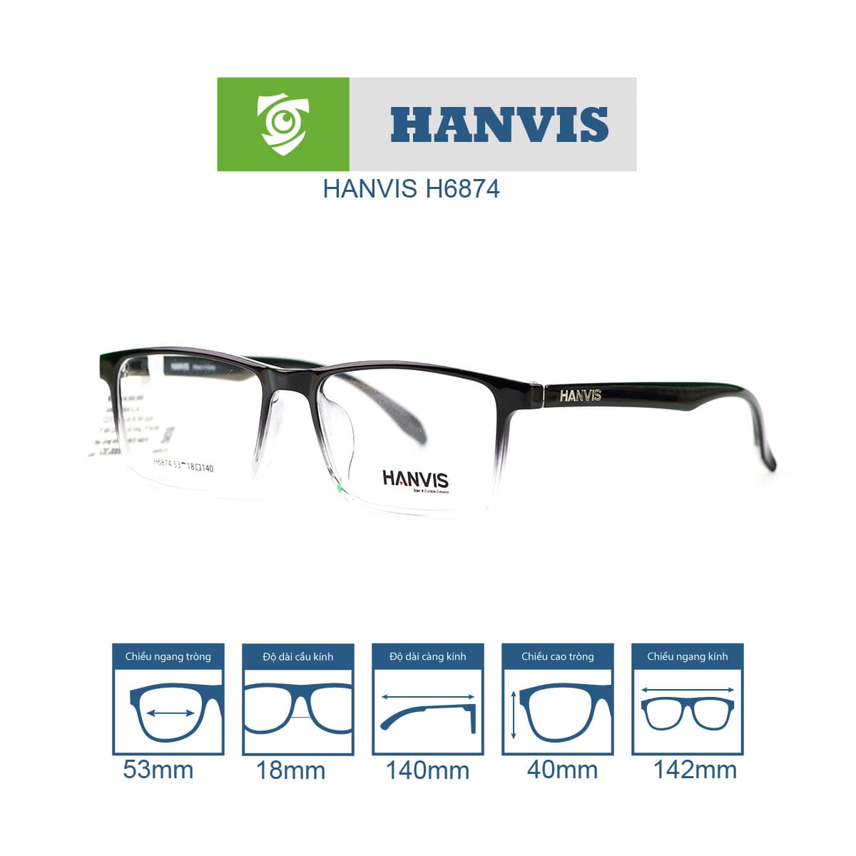 Gọng kính HANVIS H6874 - Ảnh 10