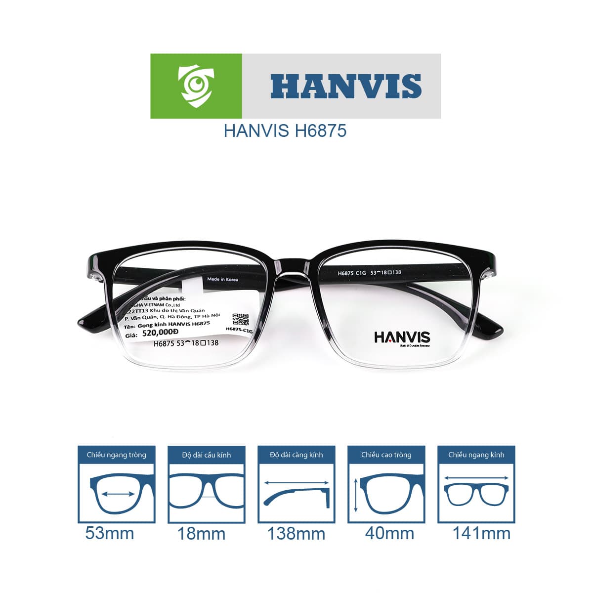 Gọng kính HANVIS H6875 - Ảnh 11