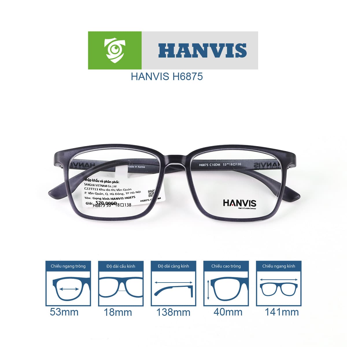 Gọng kính HANVIS H6875 - Ảnh 12