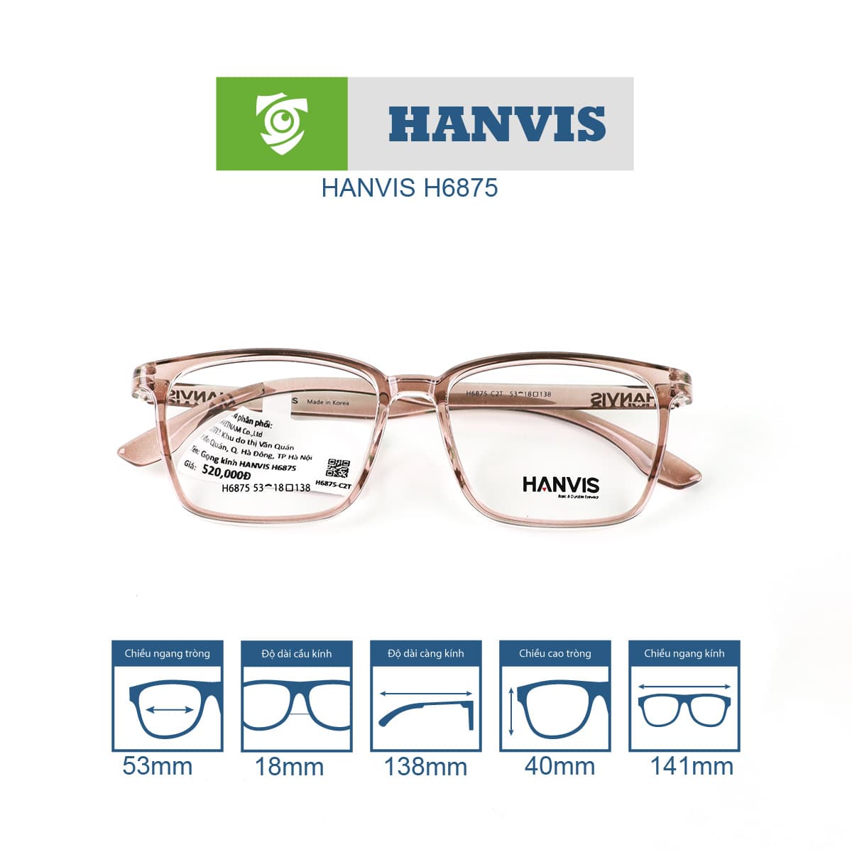 Gọng kính HANVIS H6875 - Ảnh 13