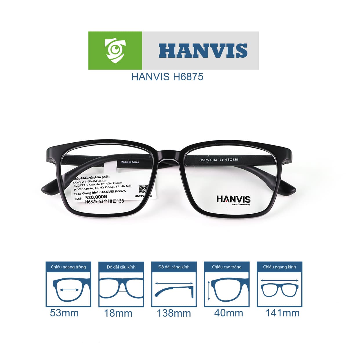 Gọng kính HANVIS H6875 - Ảnh 3