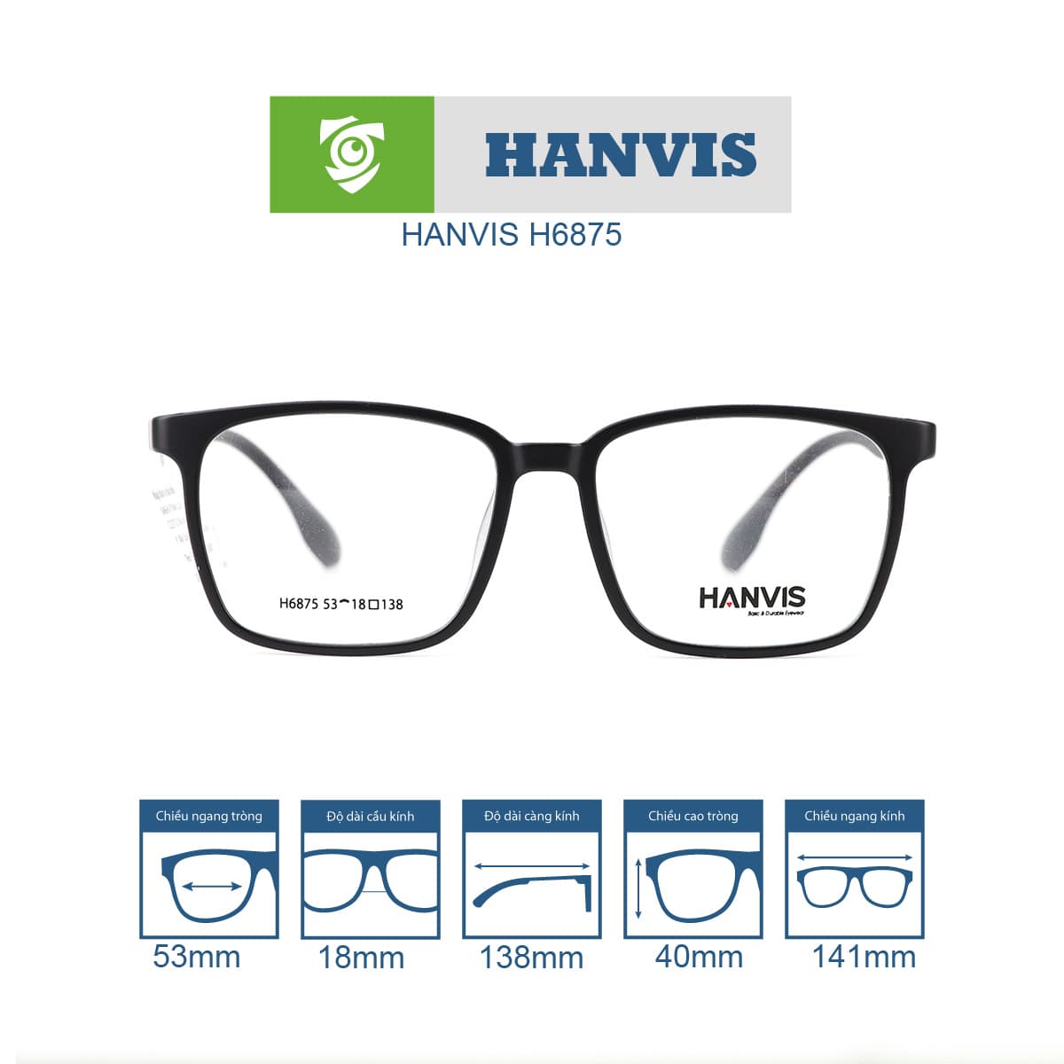 Gọng kính HANVIS H6875 - Ảnh 1