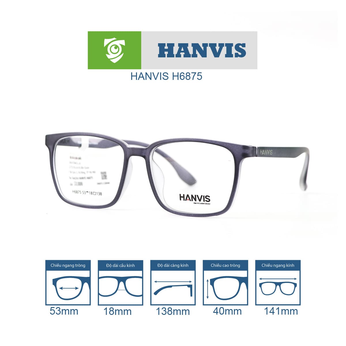 Gọng kính HANVIS H6875 - Ảnh 9