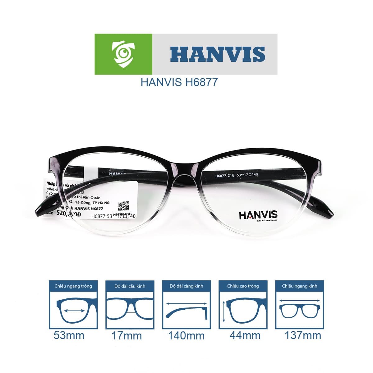 Gọng kính HANVIS H6877 - Ảnh 12