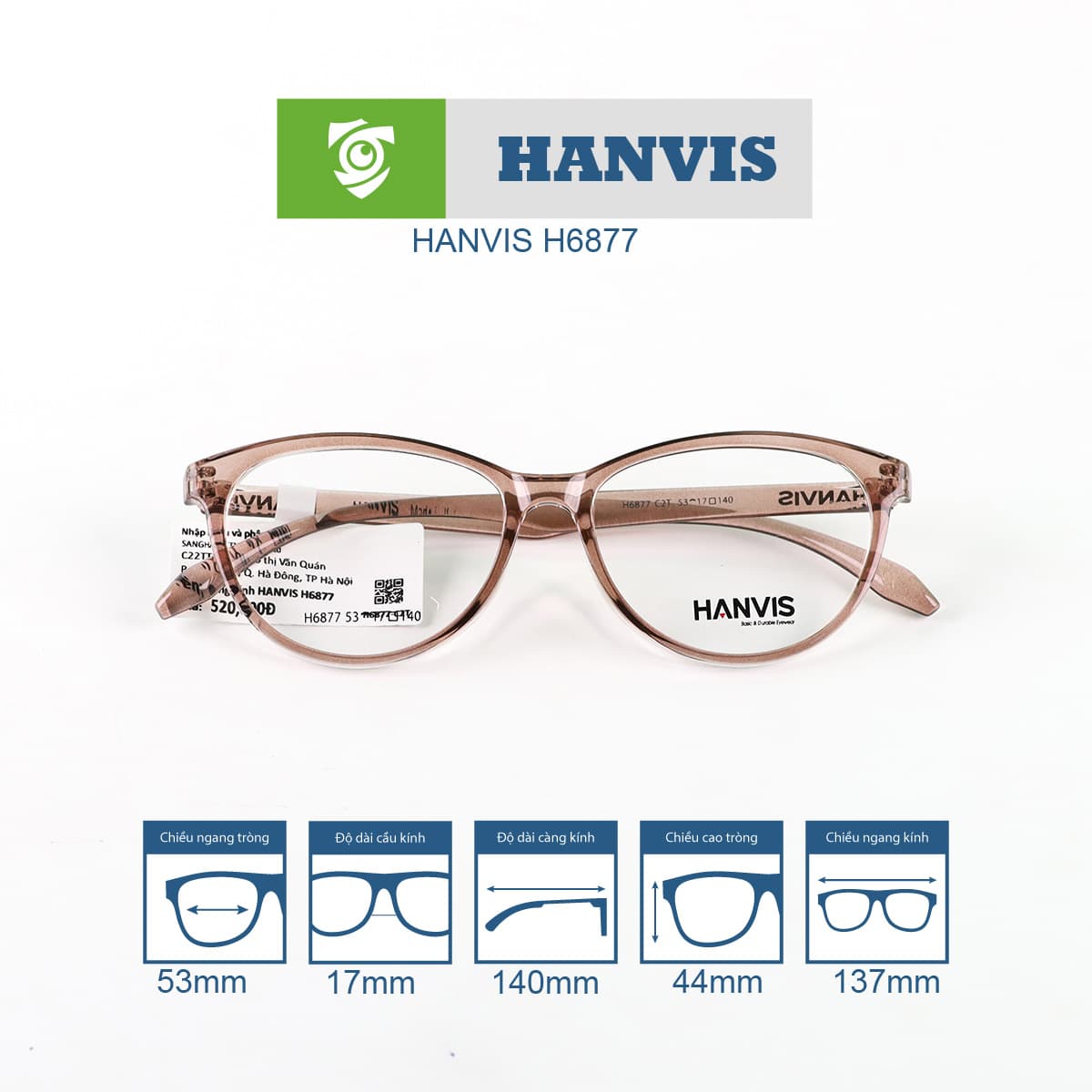 Gọng kính HANVIS H6877 - Ảnh 2