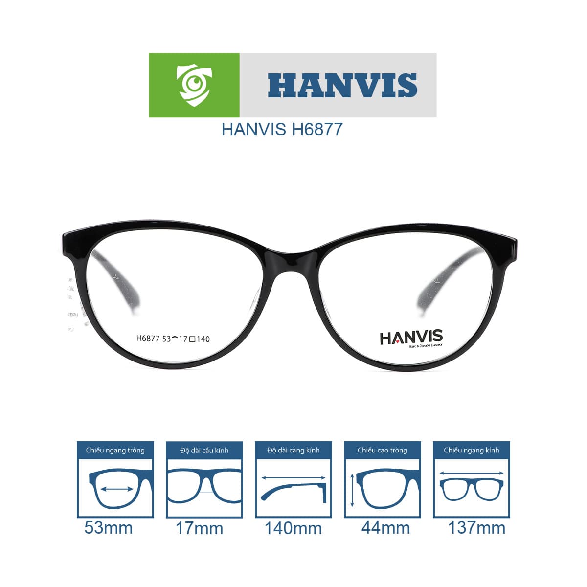 Gọng kính HANVIS H6877 - Ảnh 1