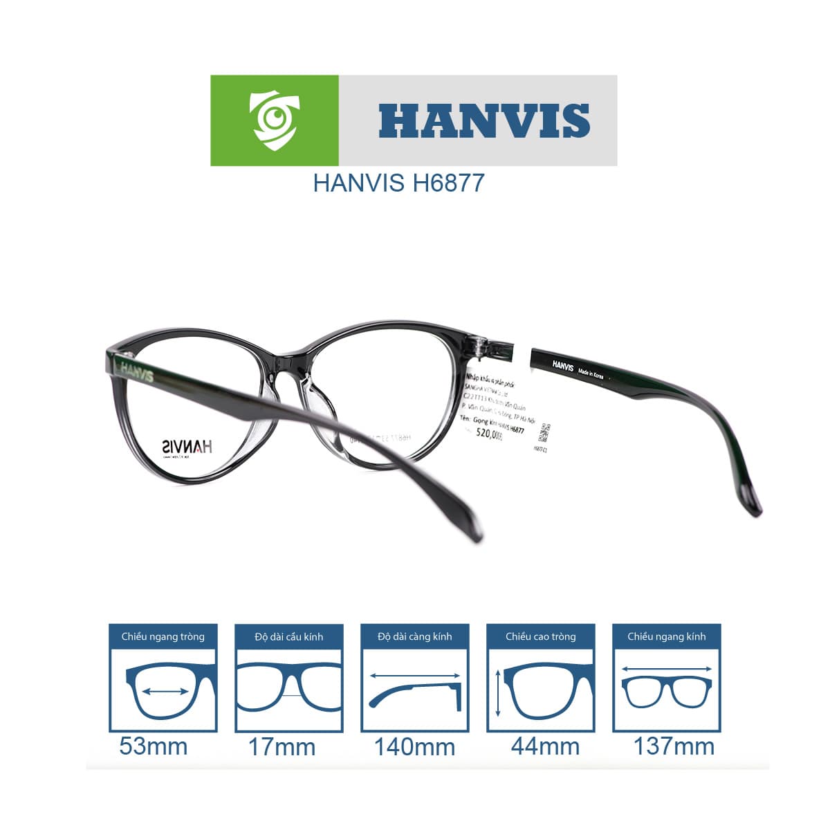Gọng kính HANVIS H6877 - Ảnh 7