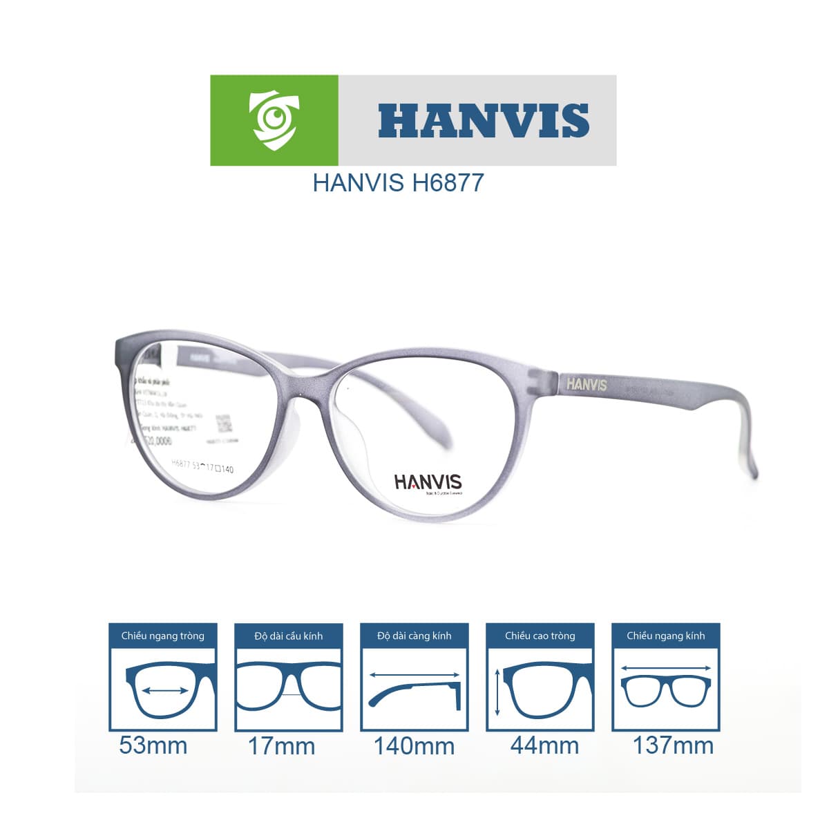 Gọng kính HANVIS H6877 - Ảnh 6