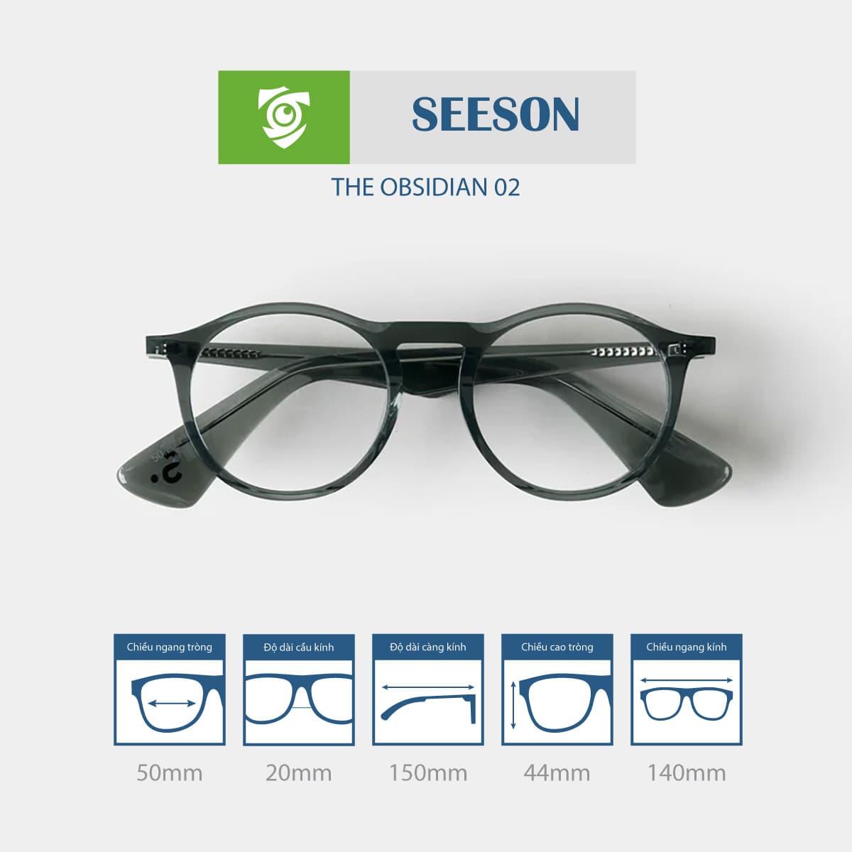 Gọng kính SEESON THE OBSIDIAN - Ảnh 9