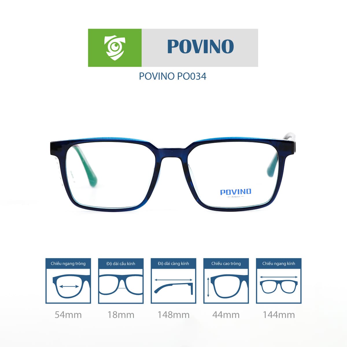 Gọng kính POVINO PO034 - Ảnh 1