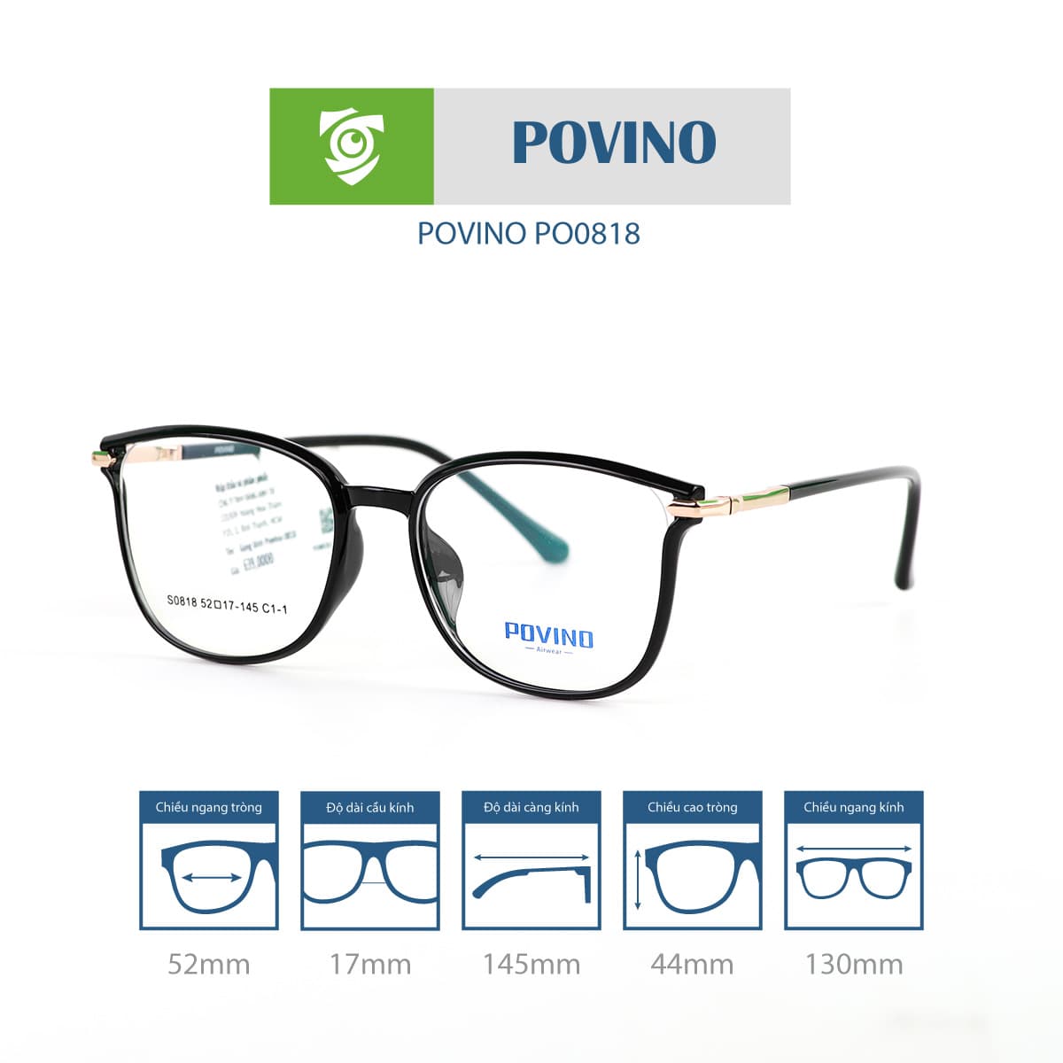 Gọng kính POVINO PO0818 - Ảnh 4