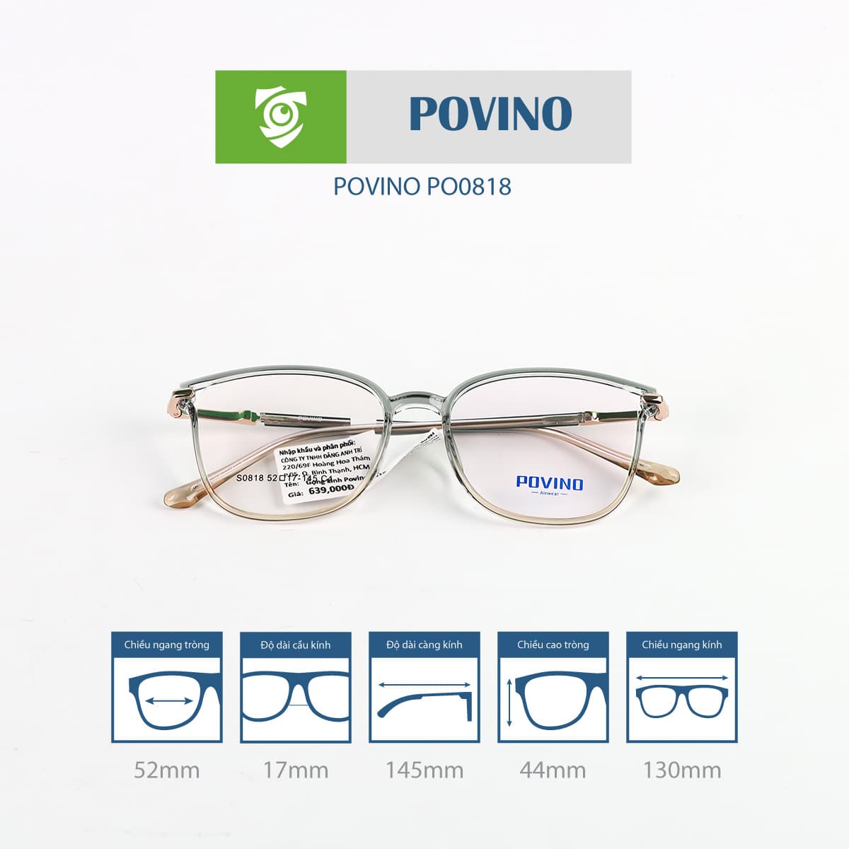 Gọng kính POVINO PO0818 - Ảnh 12
