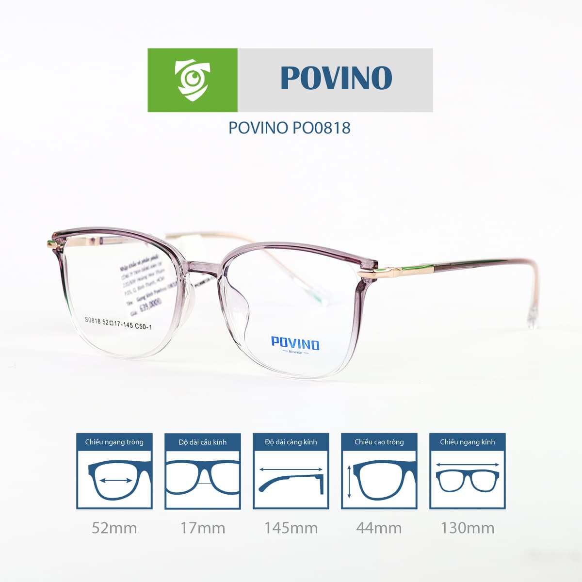 Gọng kính POVINO PO0818 - Ảnh 8