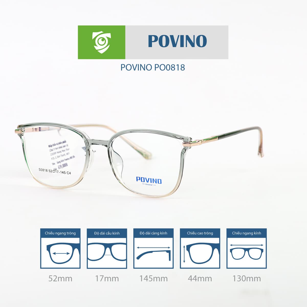 Gọng kính POVINO PO0818 - Ảnh 7