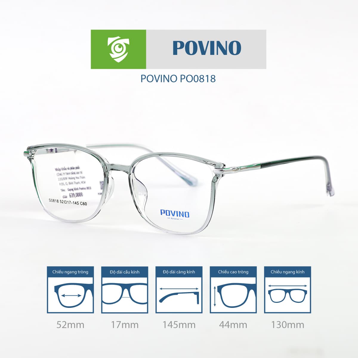 Gọng kính POVINO PO0818 - Ảnh 6