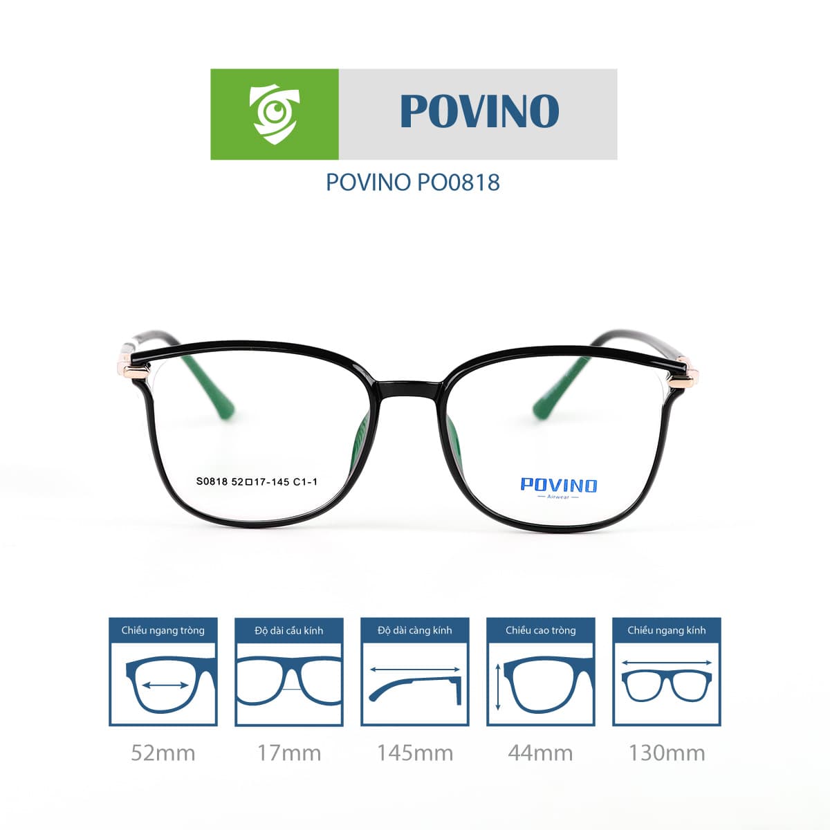 Gọng kính POVINO PO0818 - Ảnh 1