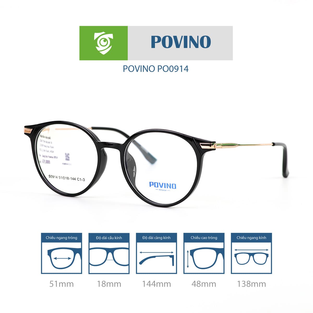 Gọng kính POVINO PO0914 - Ảnh 2